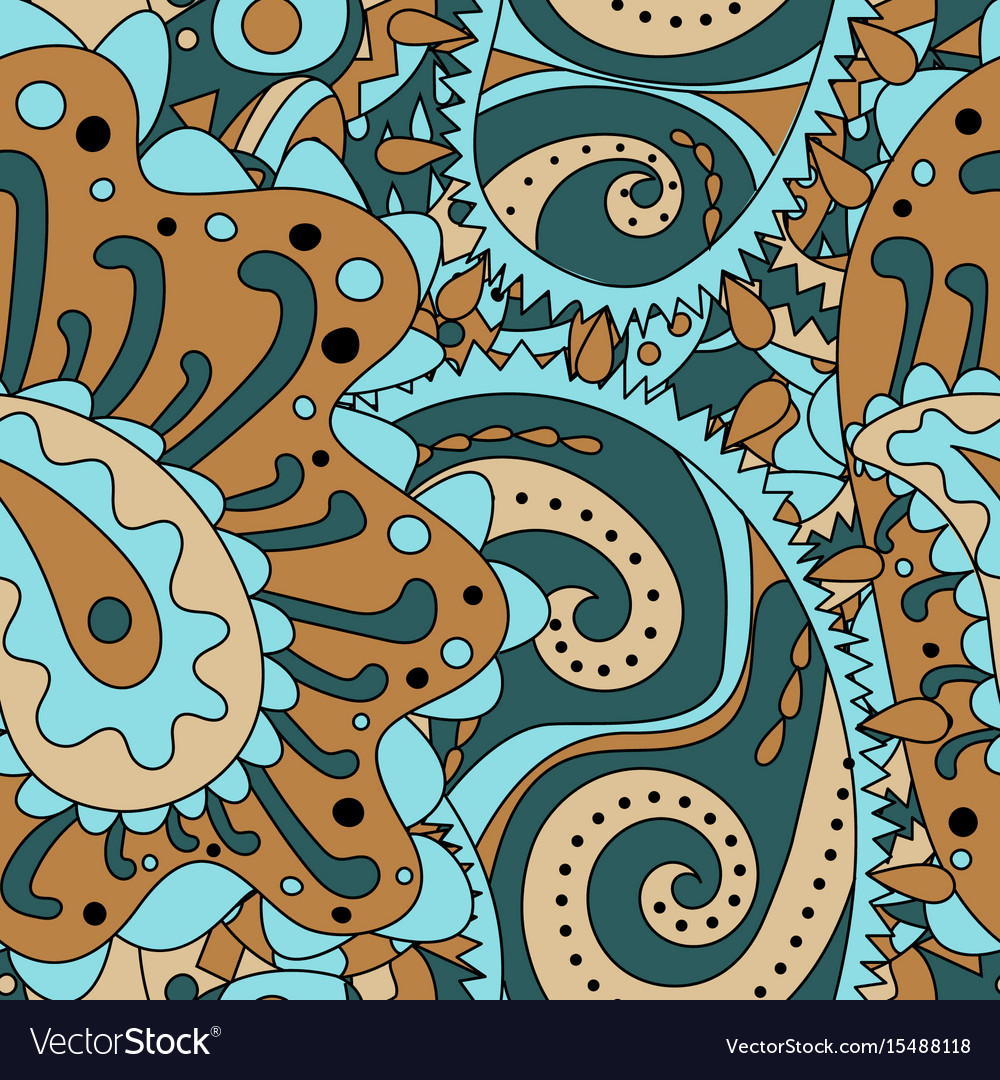 Seamless pattern with abstract ornaments