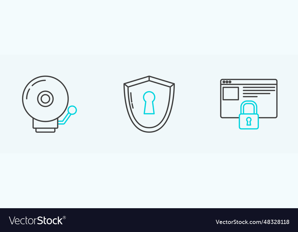 Set line secure your site with https ssl ringing vector image Set line secure your site with https ssl ringing