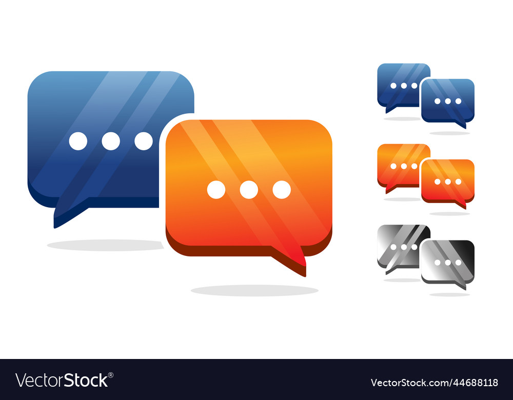 Set of chat bubble in realistic style speech