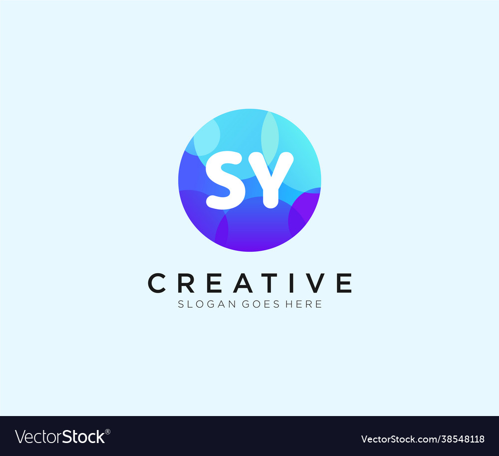 Sy initial logo with colorful circle template Vector Image Sy initial logo with colorful circle template