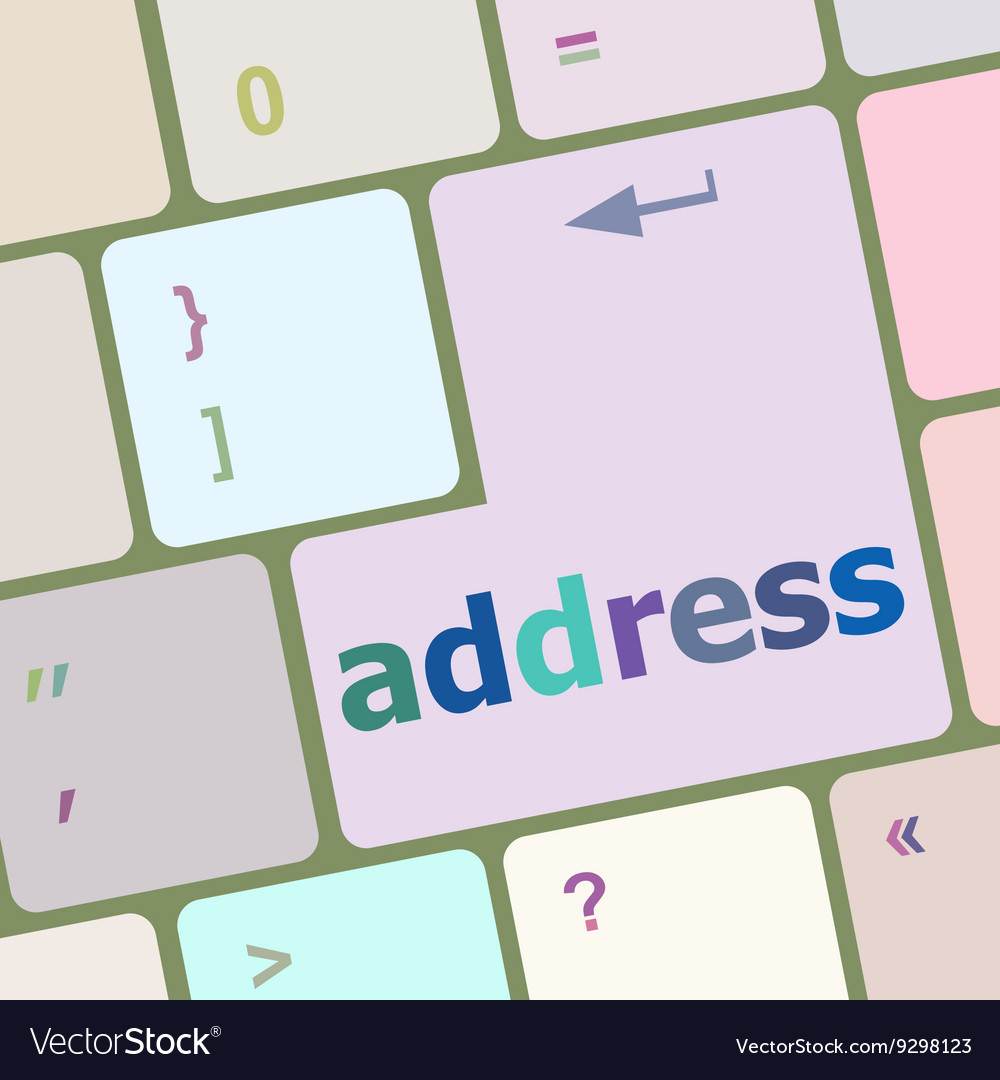 Address button on the keyboard close-up