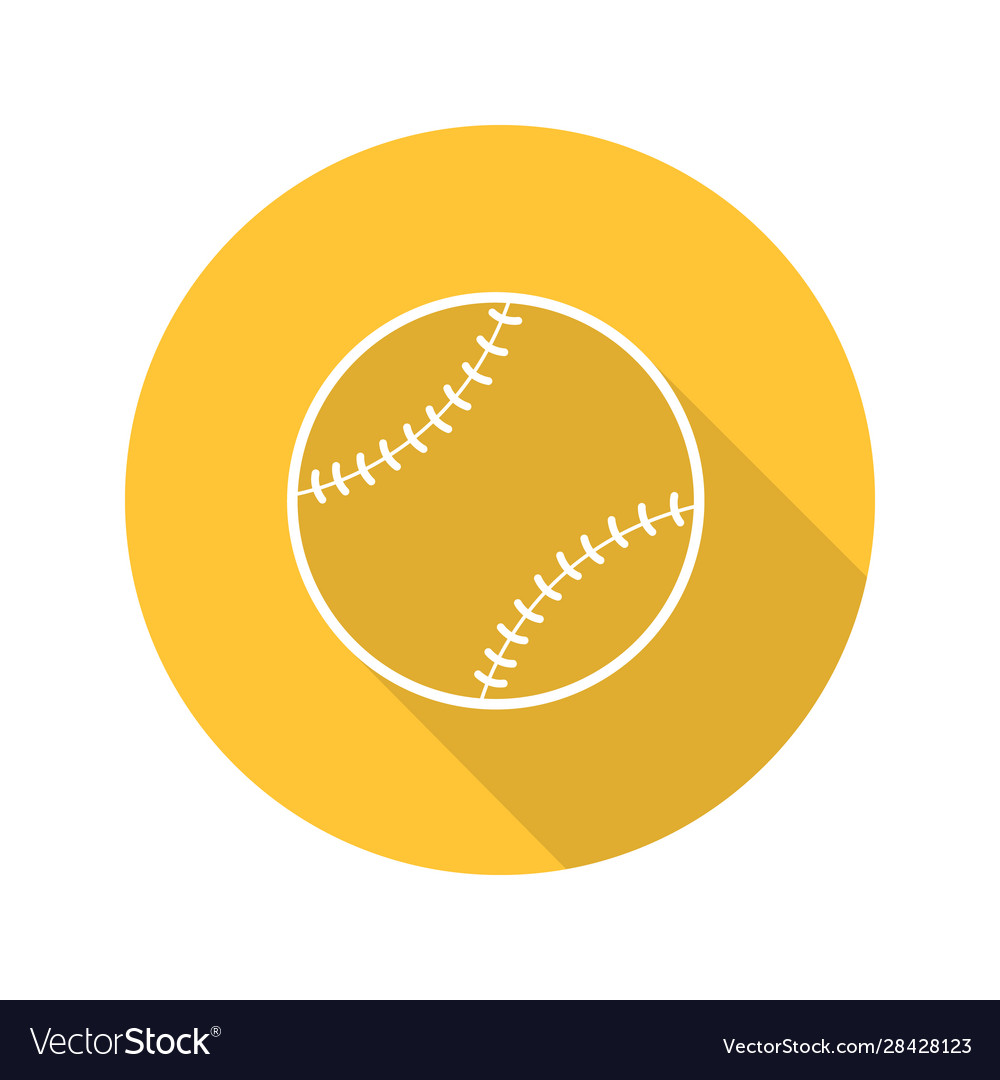 Baseball Ball Flat Icon with Long Shadow