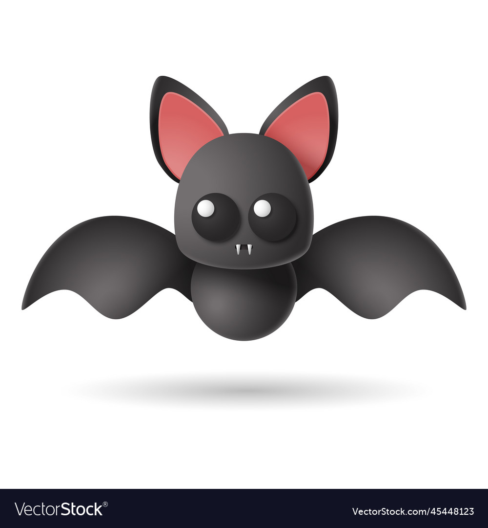 Bat 3d of halloween isolated in white Royalty Free Vector