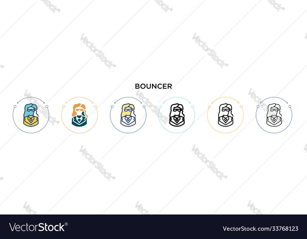 Bouncer icon in filled thin line outline Vector Image Bouncer icon in filled thin line outline