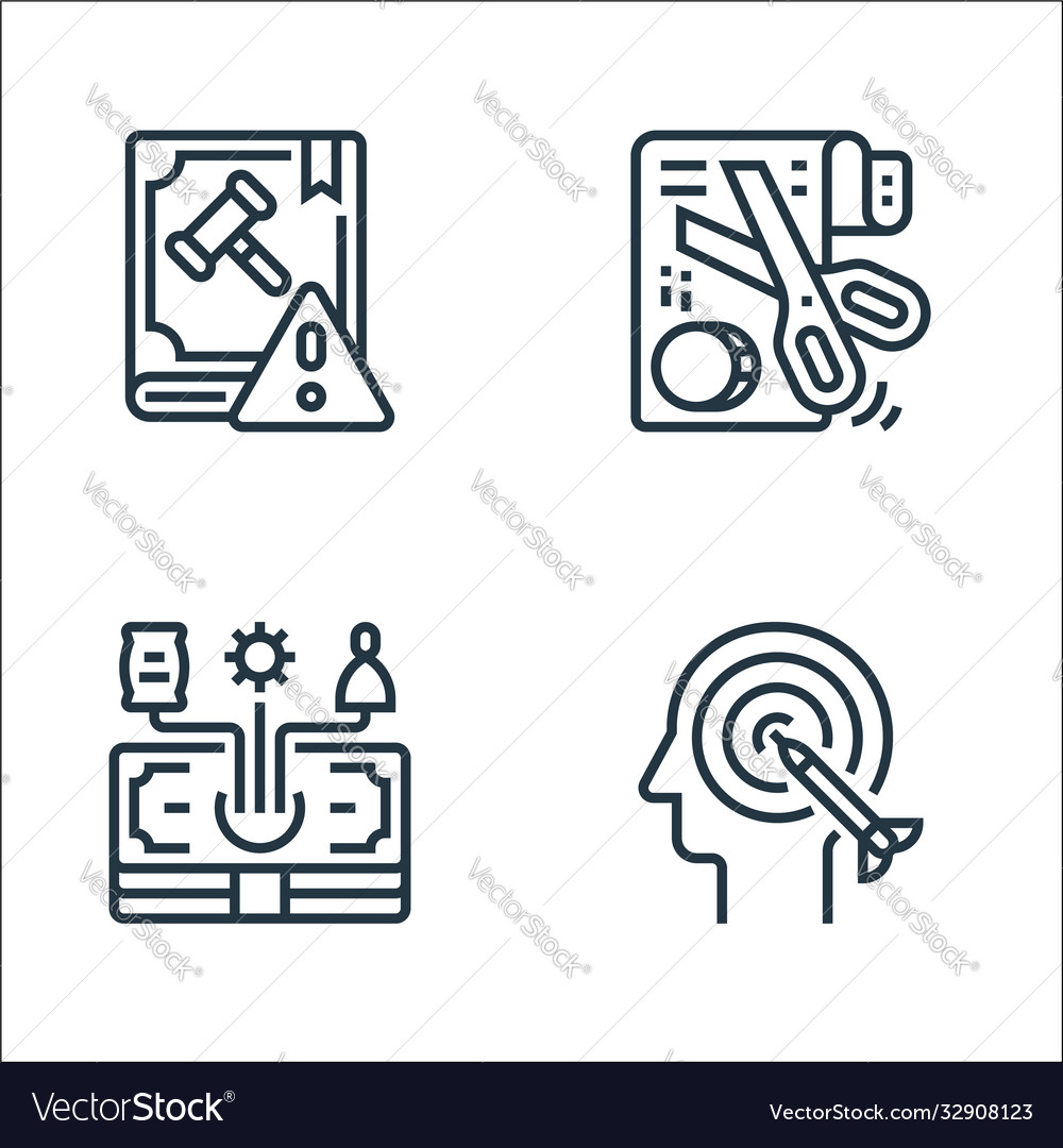 Business risks line icons linear set quality