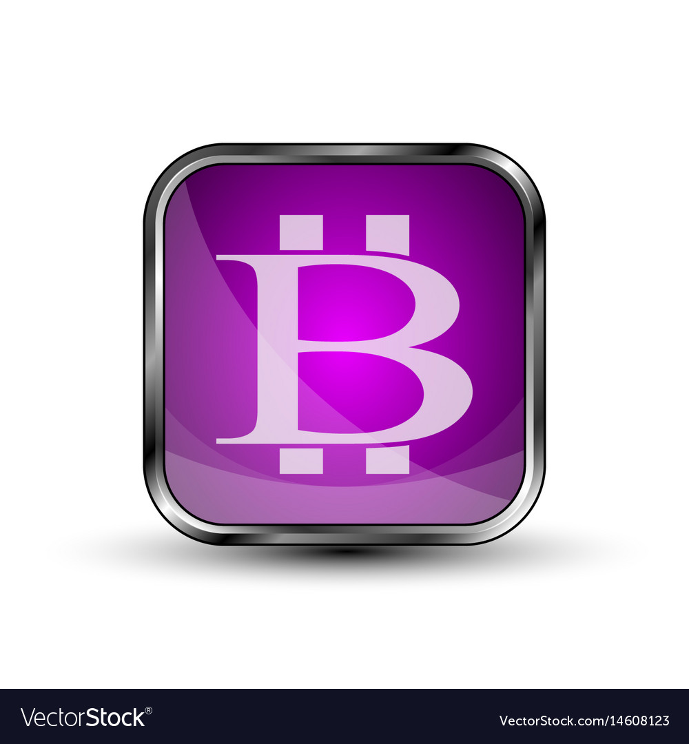 Button with bitcoin symbol