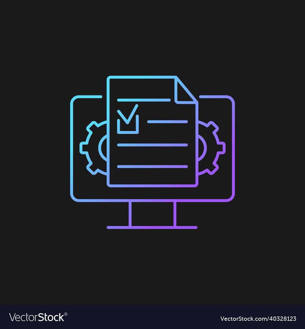 Document management gradient icon for dark theme vector image Document management gradient icon for dark theme