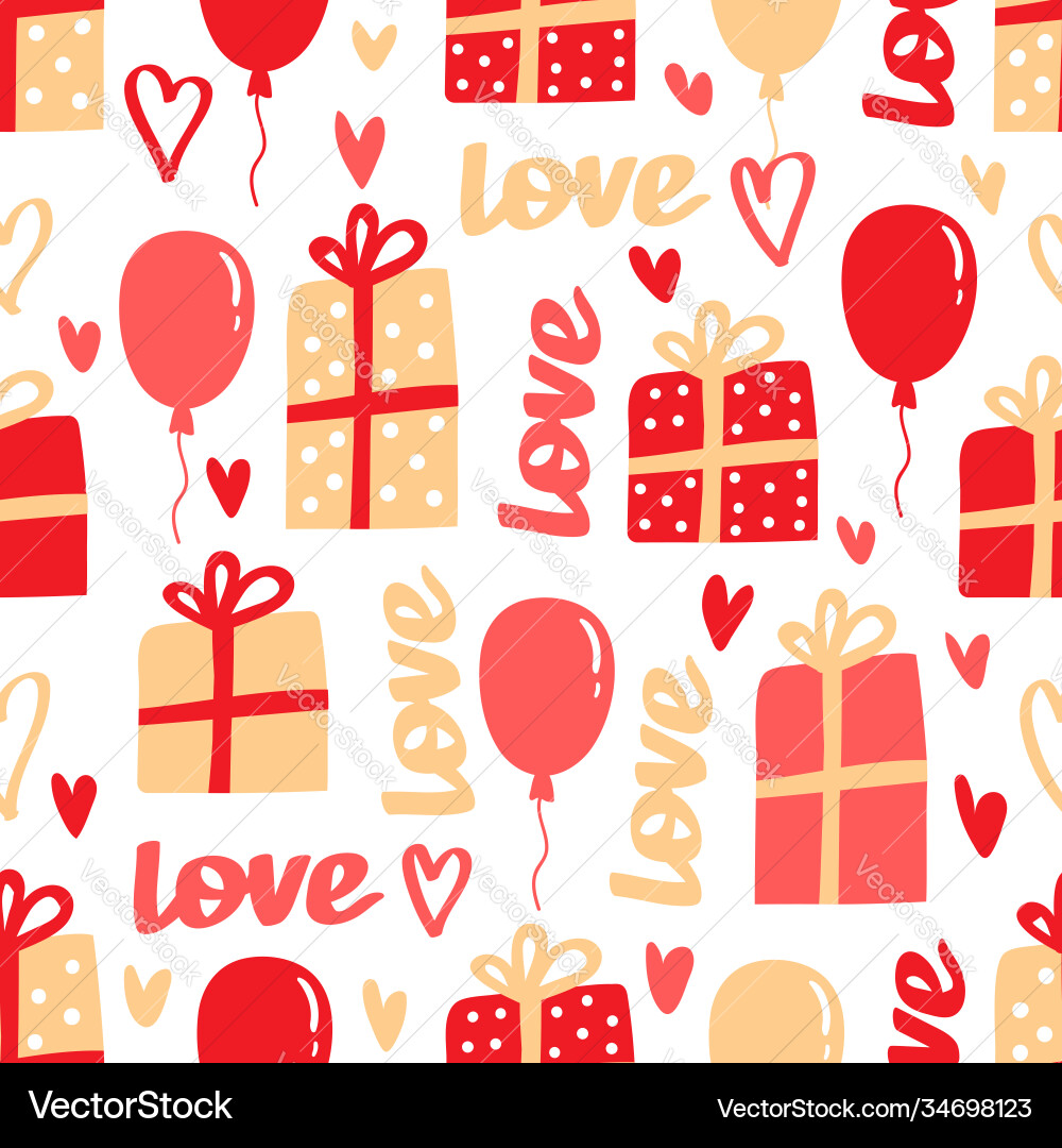 Hearts seamless pattern Royalty Free Vector Image