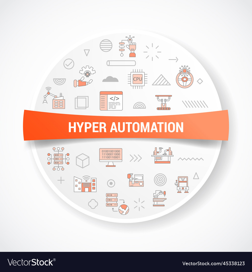 Hyper automation concept with icon vector image Hyper automation concept with icon