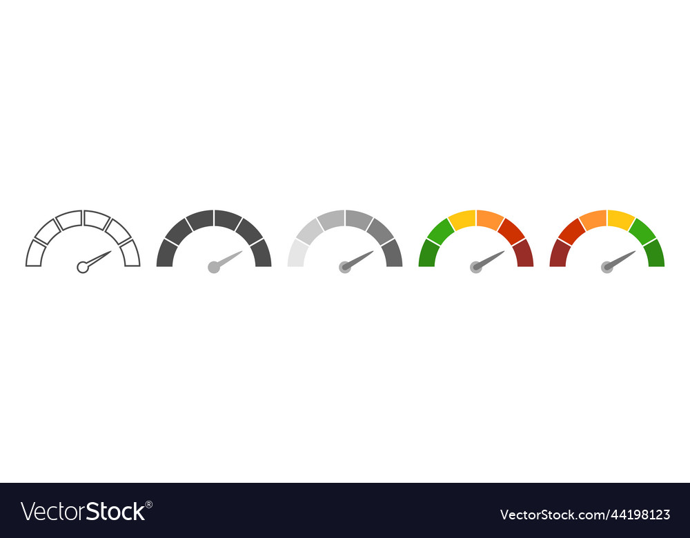 Meter scale with arrow the measuring device icons vector image Meter scale with arrow the measuring device icons