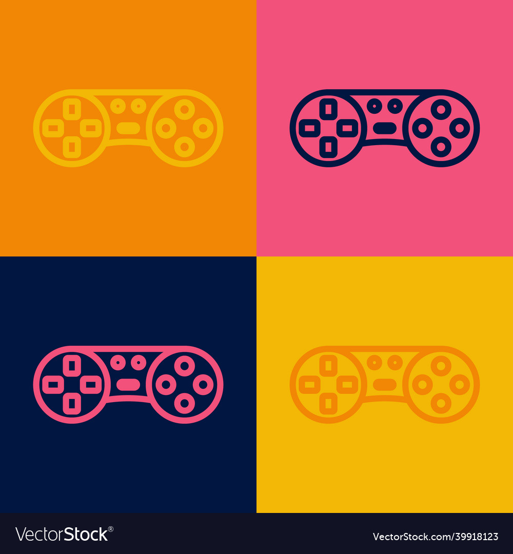 Pop art line game controller or joystick vector image Pop art line game controller or joystick