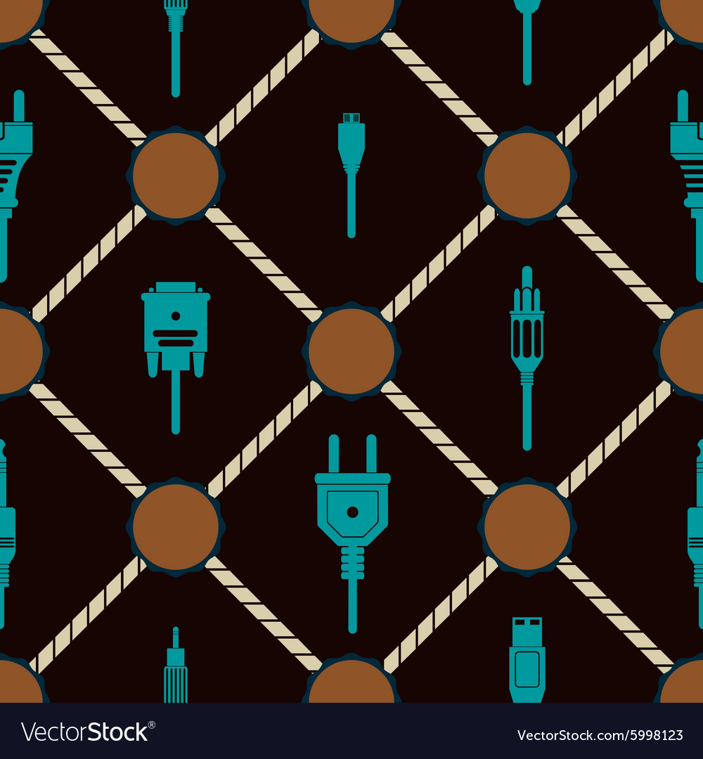 Seamless background with different power cord plug