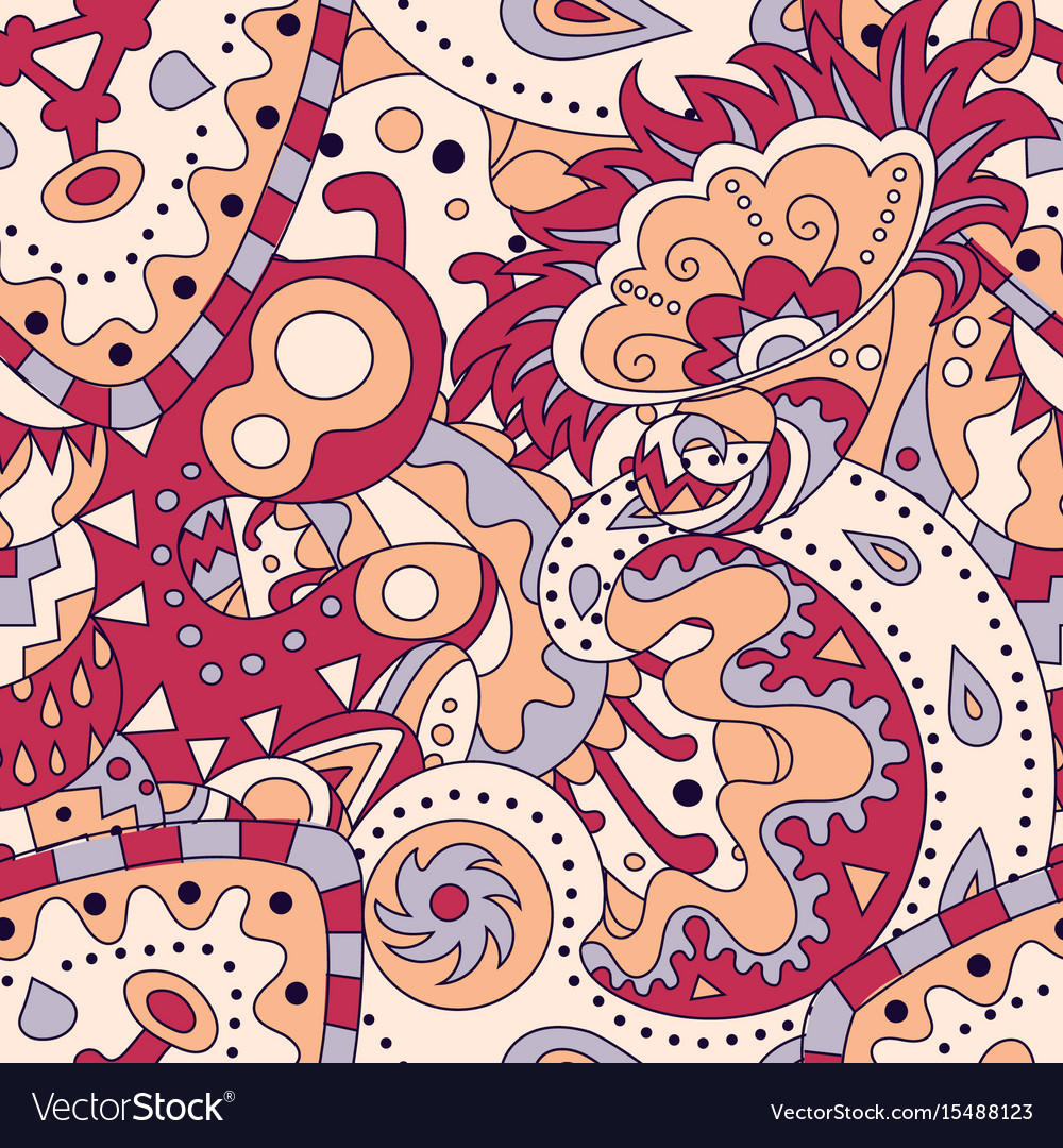 Seamless pattern with abstract ornaments