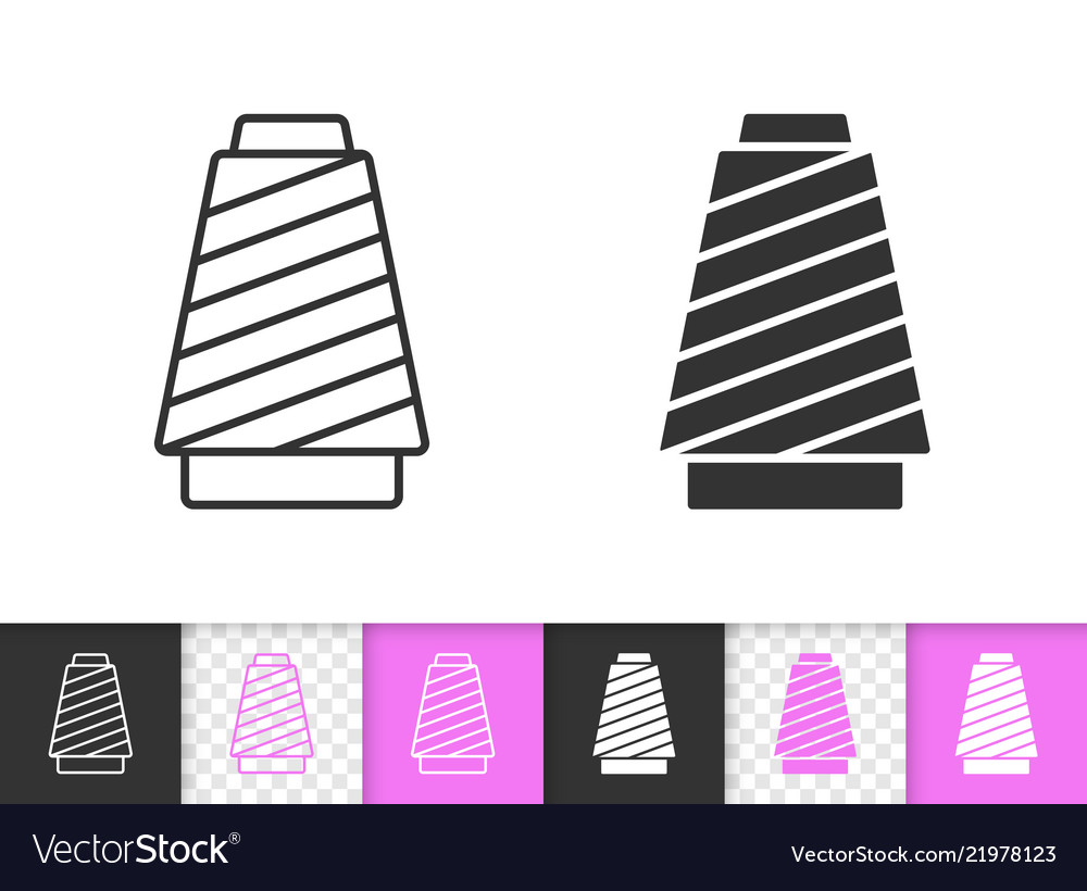Sewing thread simple black line icon Royalty Free Vector