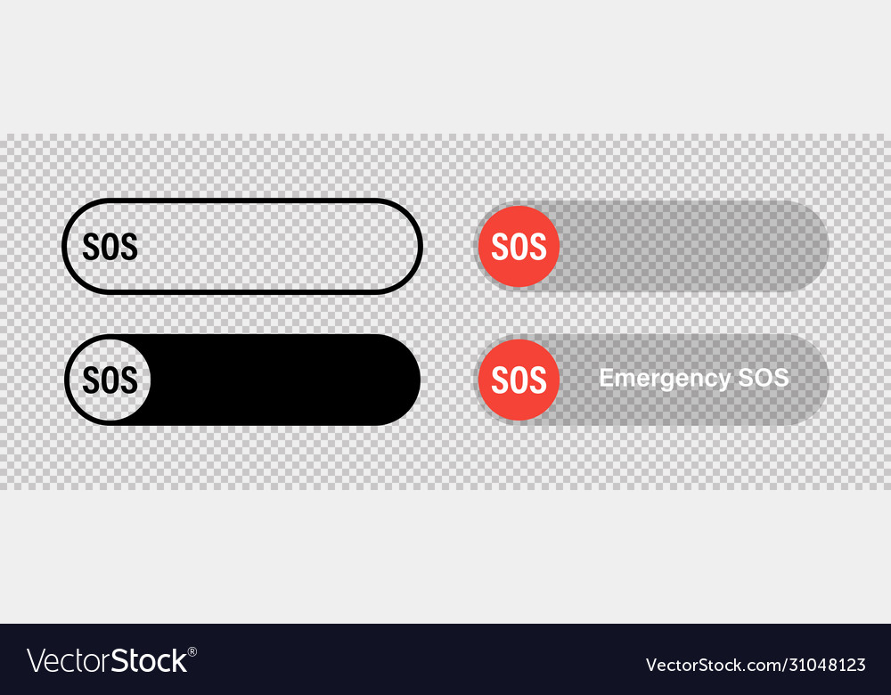 Sos switch red toggle button isolated icon vector image Sos switch red toggle button isolated icon