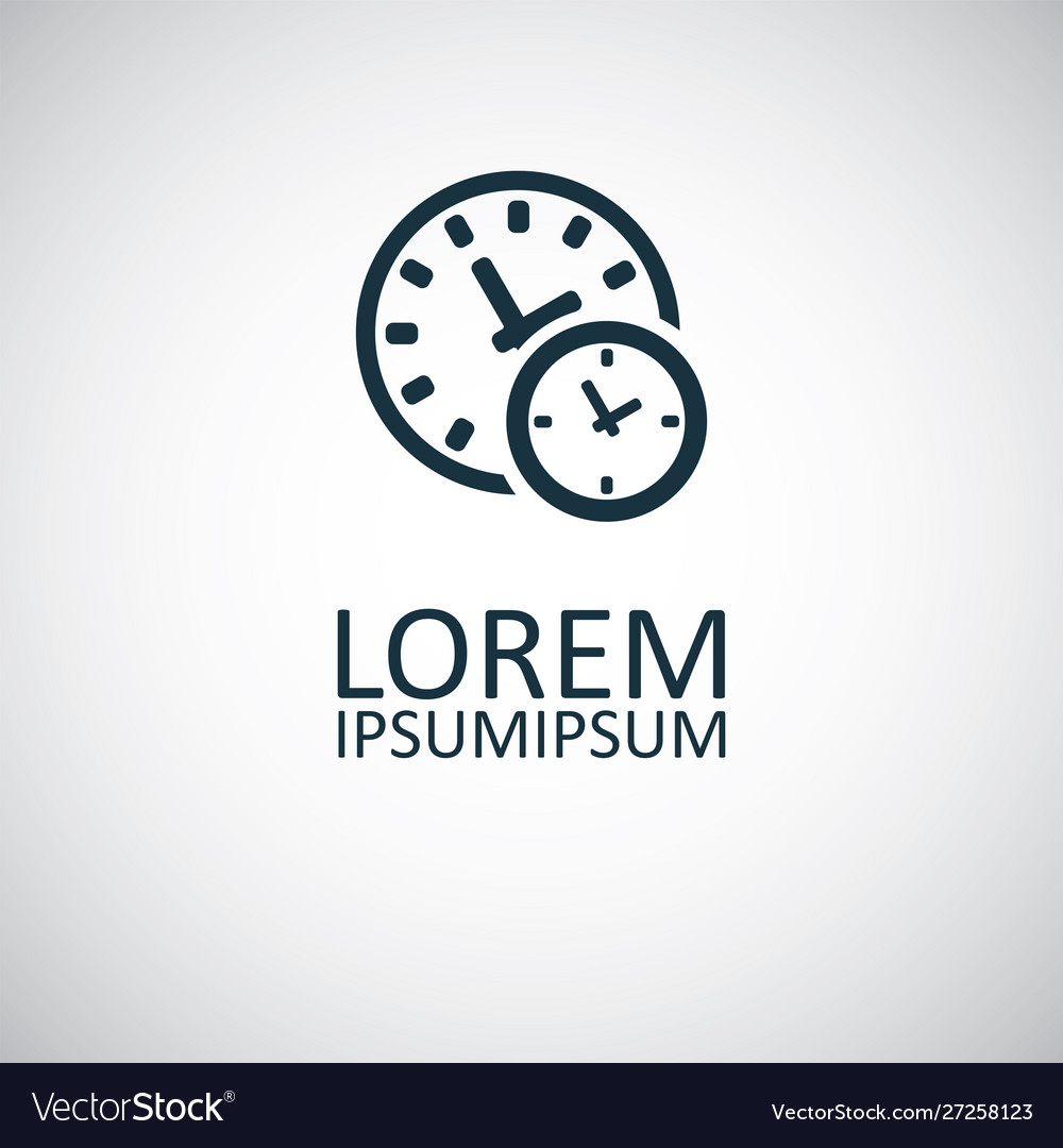 Time watch icon for web and ui on white background