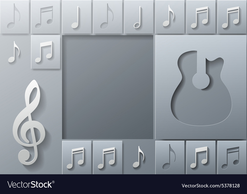 Abstract music guitar with notes design template