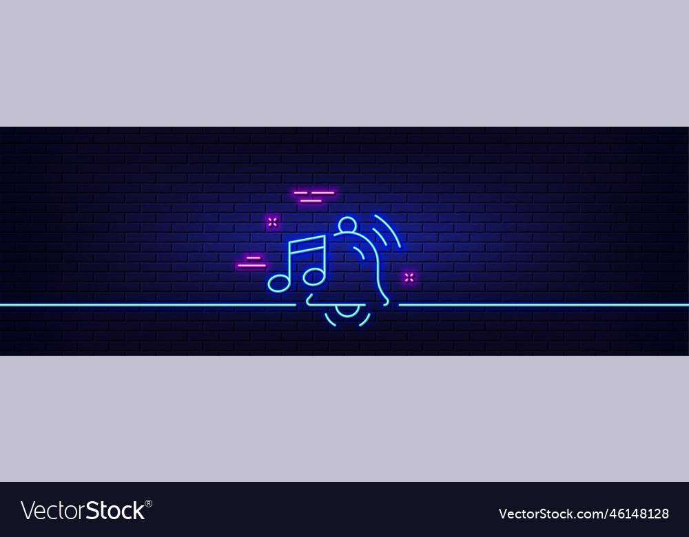 Alarm clock sound line icon reminder bell music Vector Image