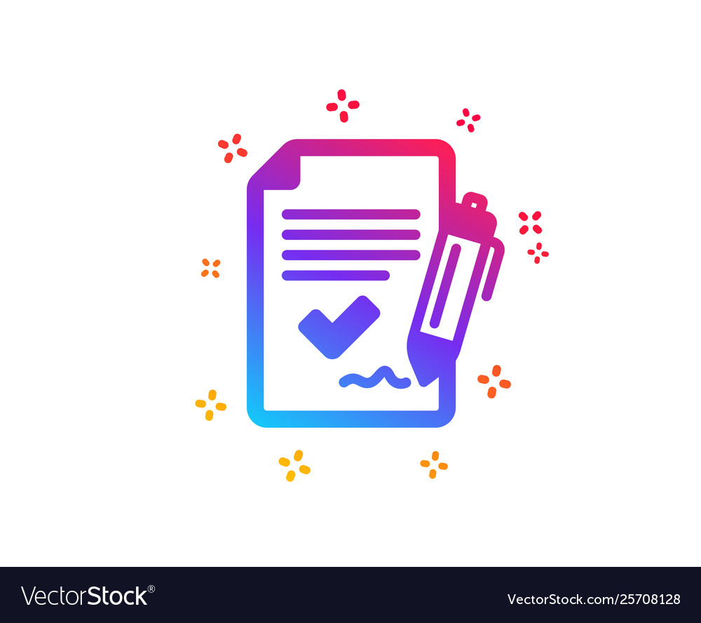 Approved agreement icon sign document symbol Vector Image