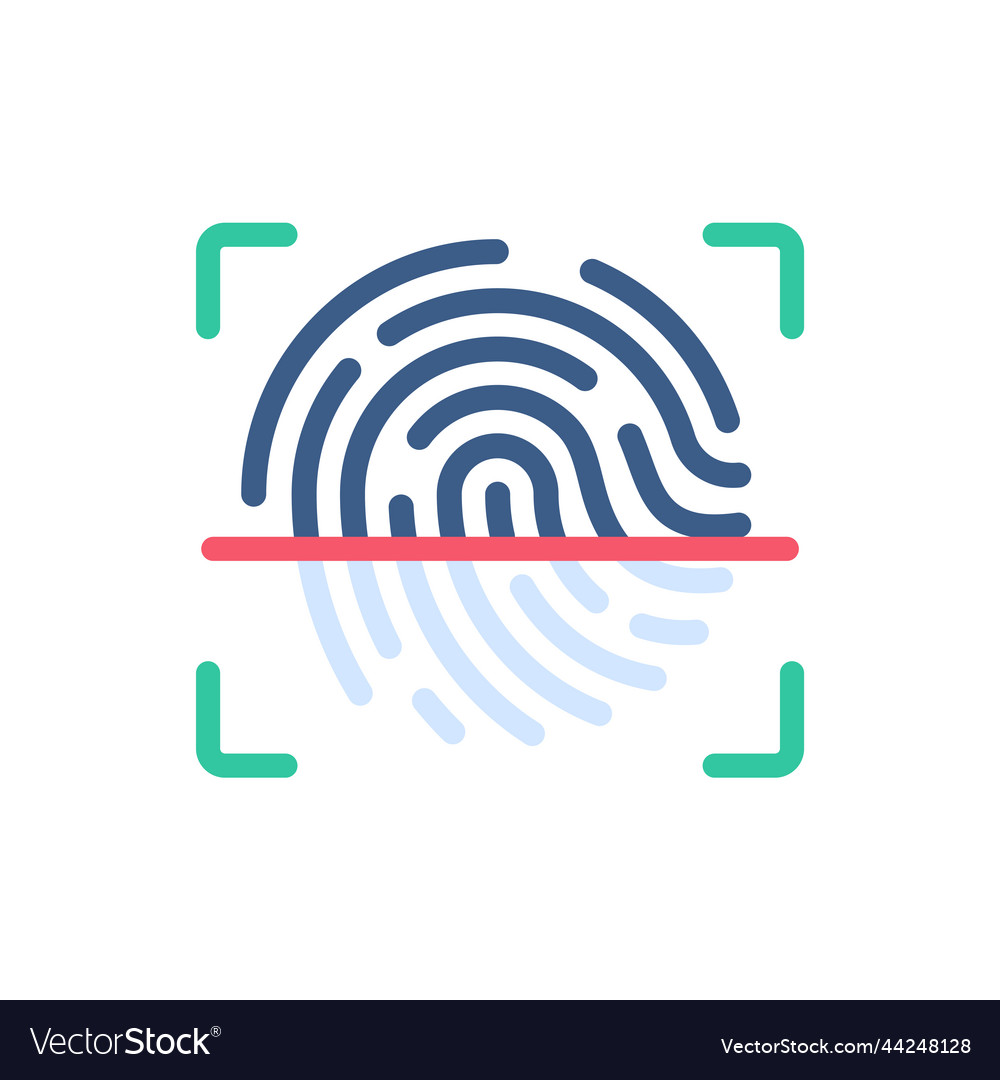 Authentication by scanning fingerprints to access vector image Authentication by scanning fingerprints to access