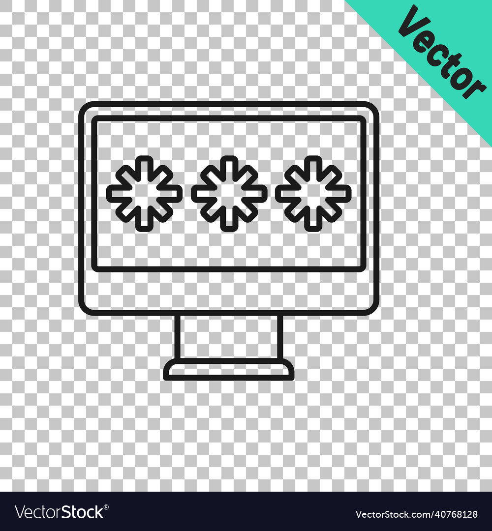 Black line monitor with password notification icon