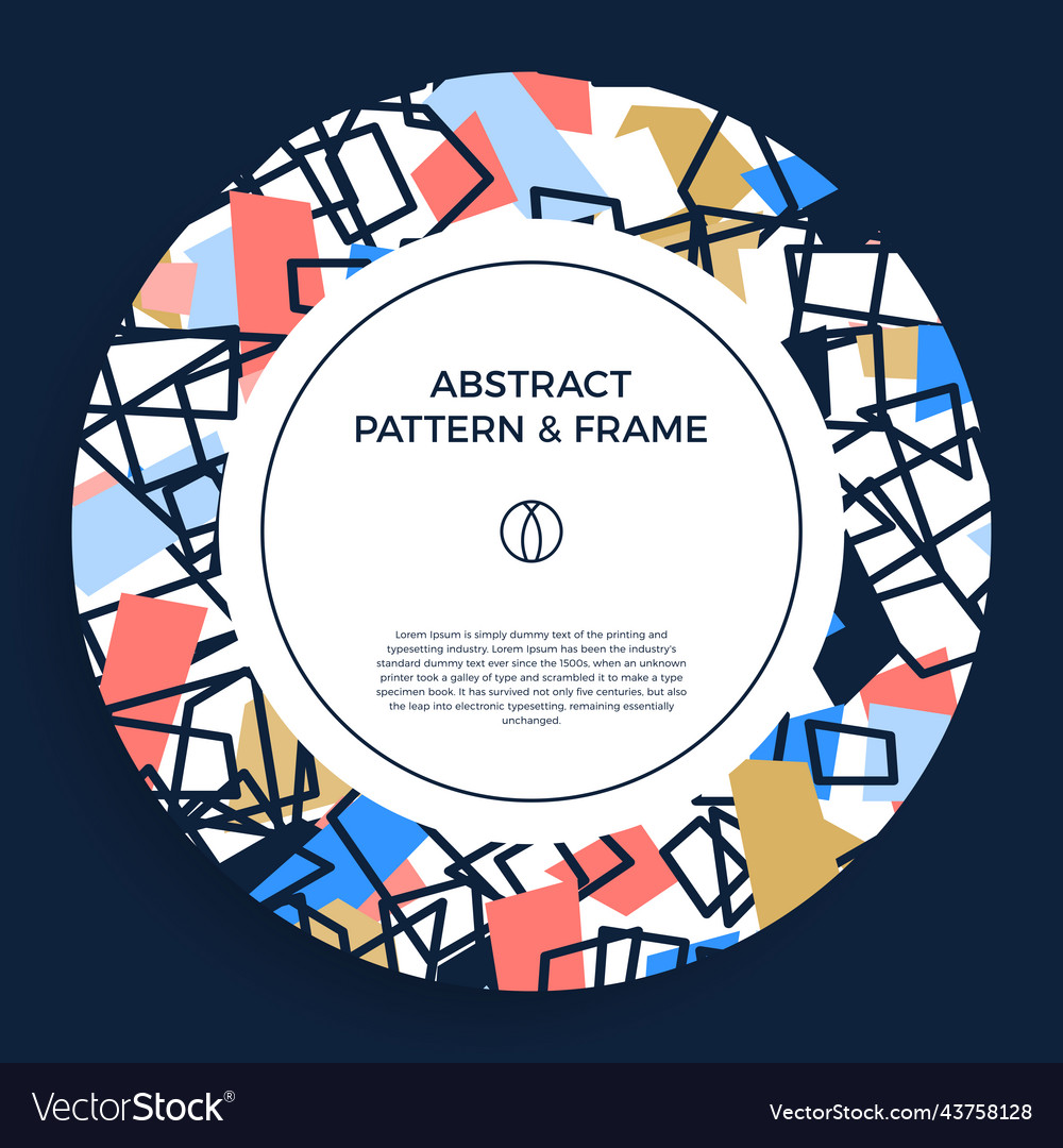 Colorful hand draw abstract shapes frame border Vector Image