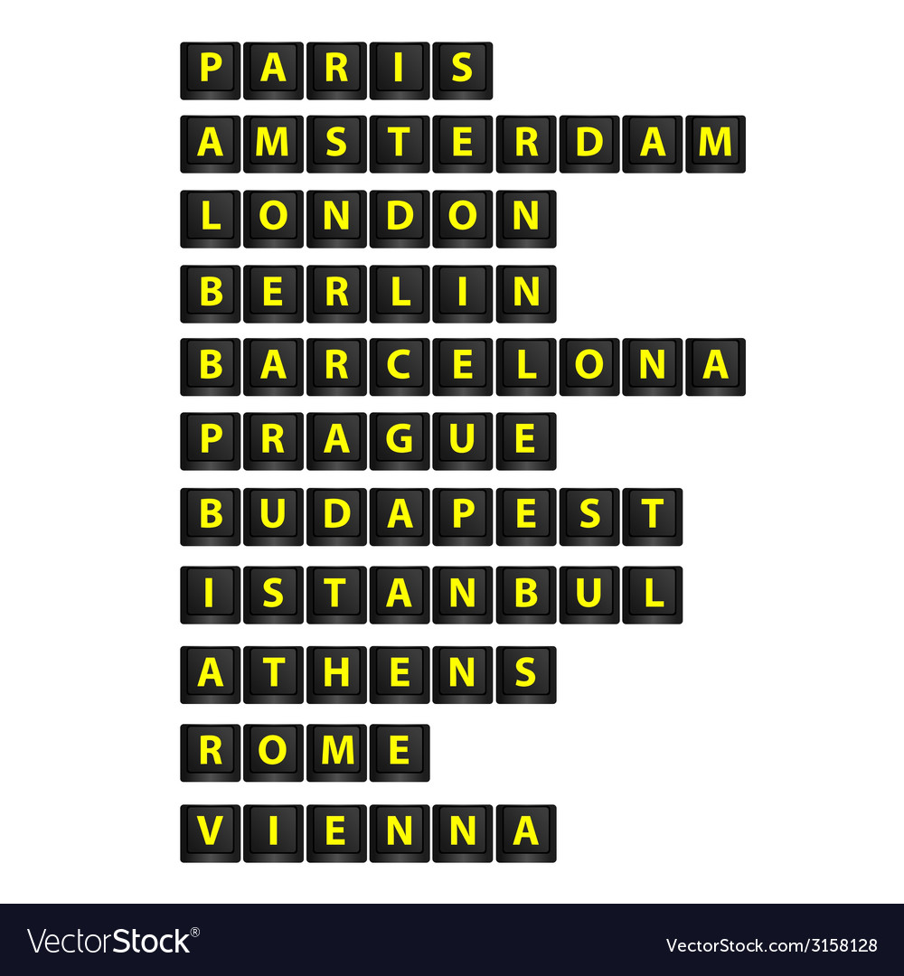 Computer Button with City Name