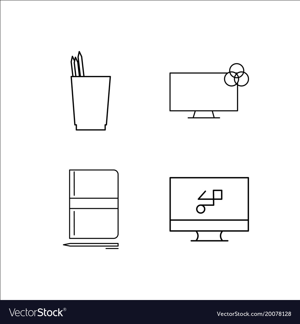 Design and studio simple linear icon setsimple