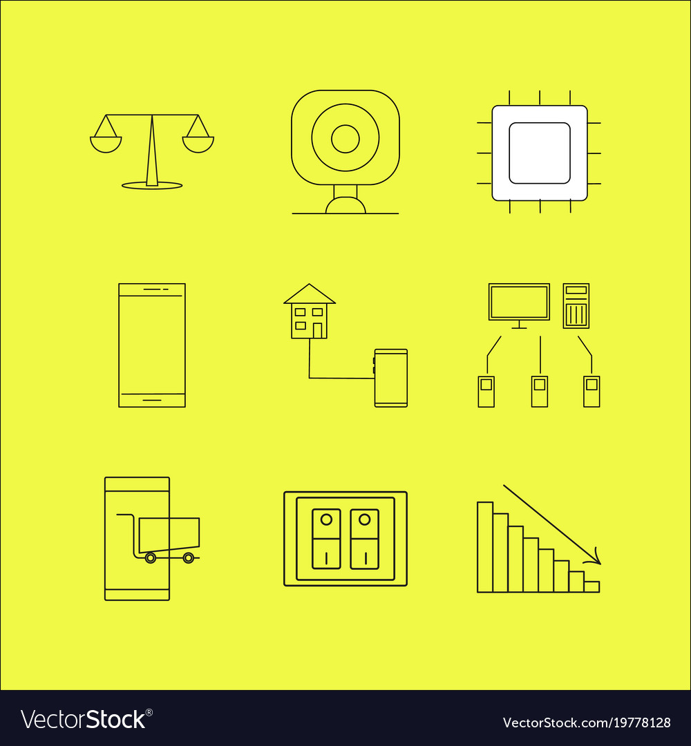 Devices linear icon set simple outline icons
