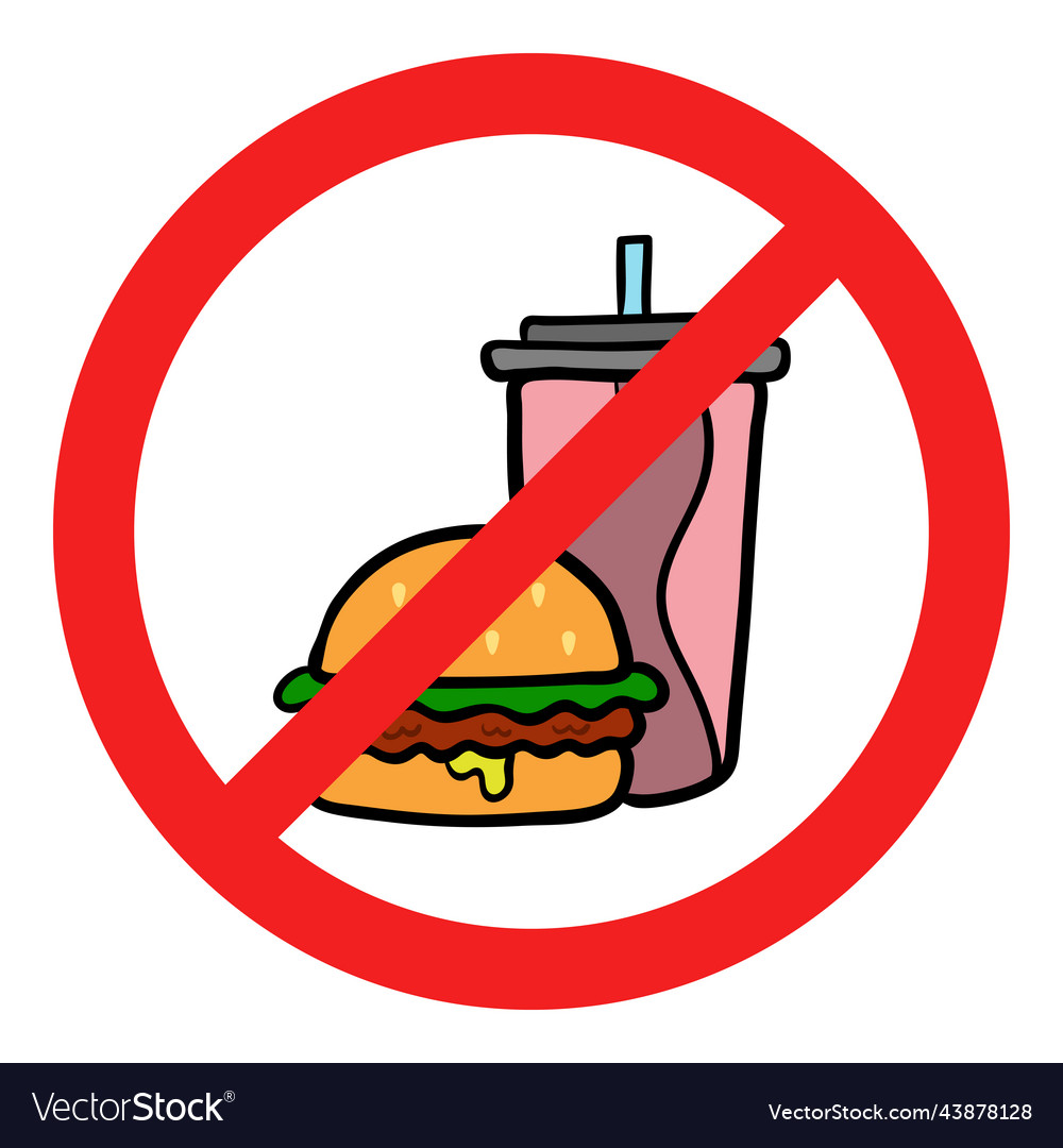 Icon banning fast food in the style of flat Vector Image