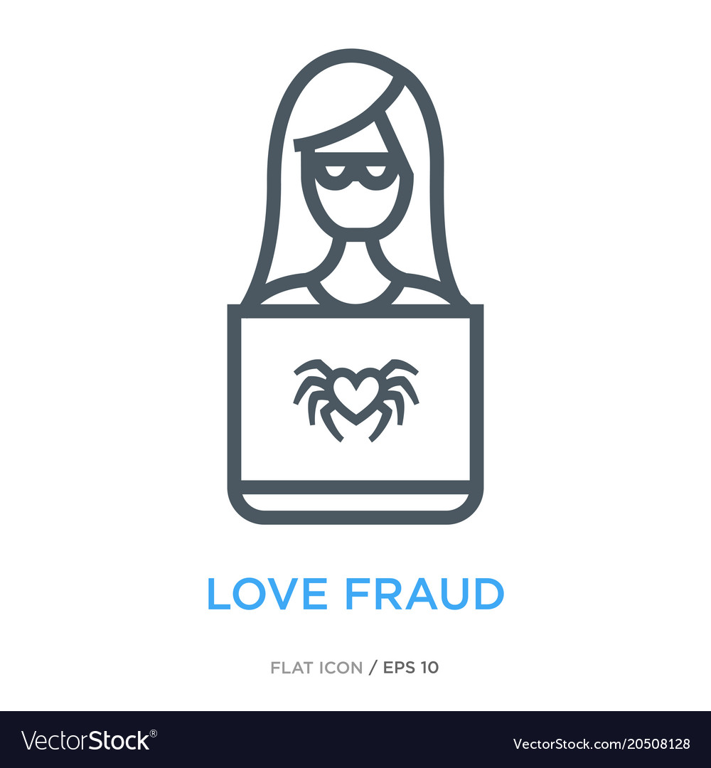 Laptop Love Fraud Icon