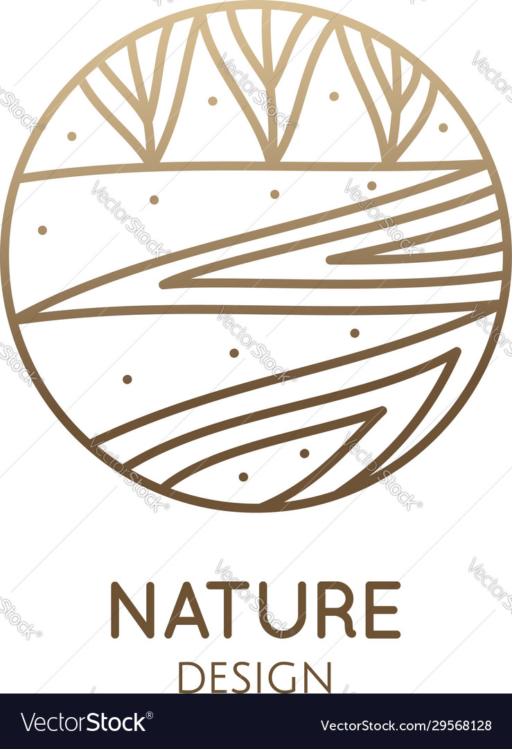 Logo nature elements in linear style