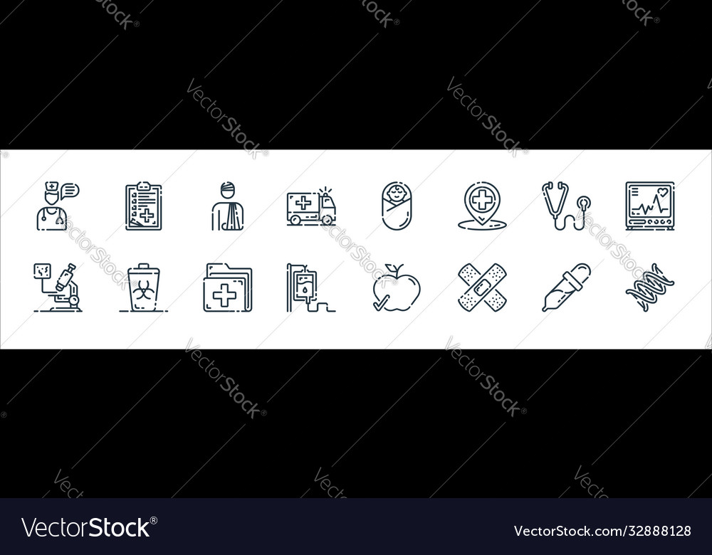 Medical line icons linear set quality