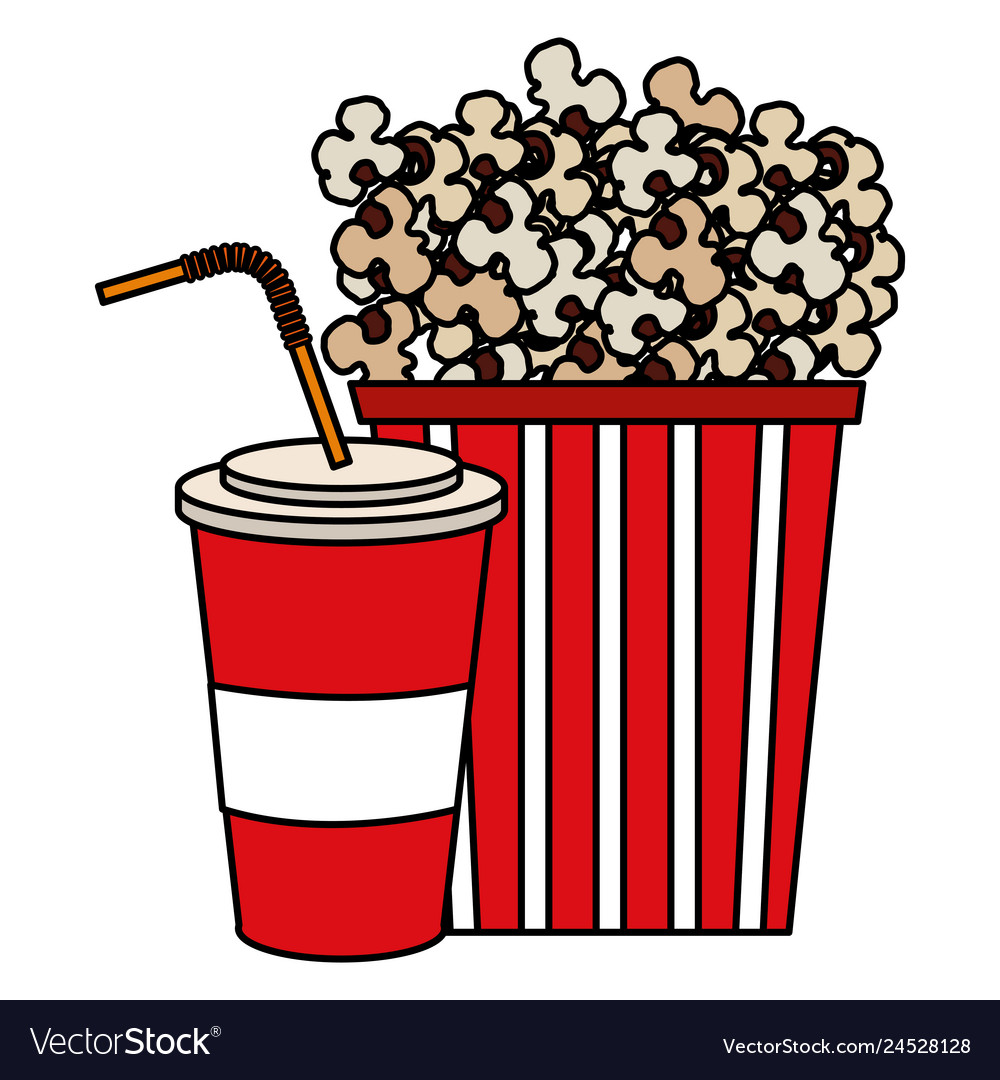 Pop corn with soda drink