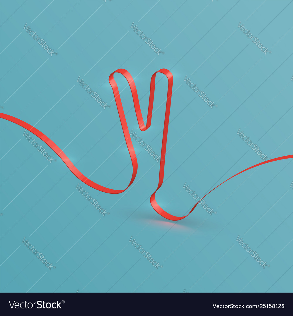 Realistic ribbon font from a typeset