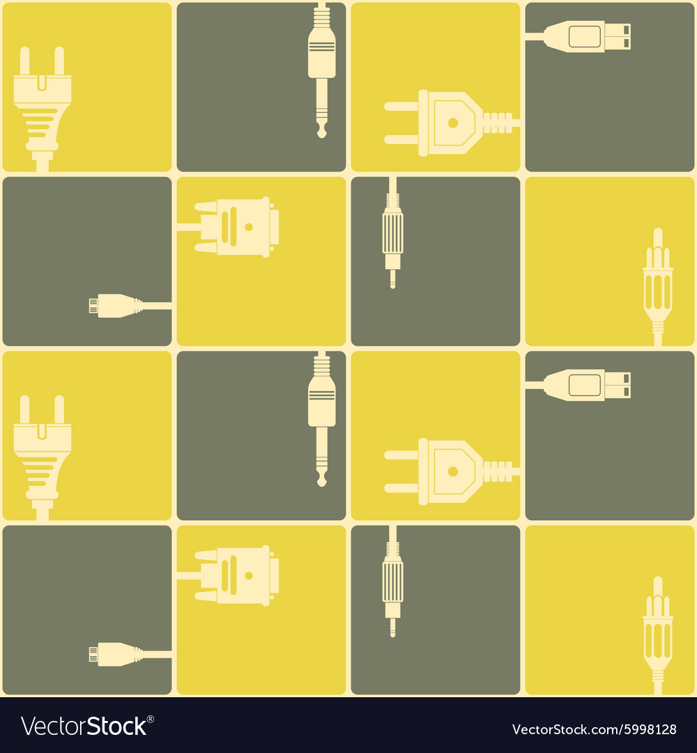 Seamless background with different power cord plug