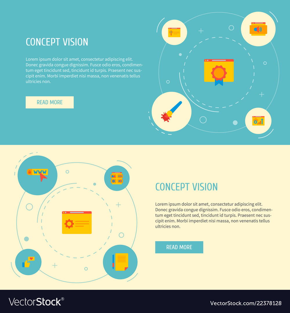 Set development icons flat style symbols vector image Set development icons flat style symbols