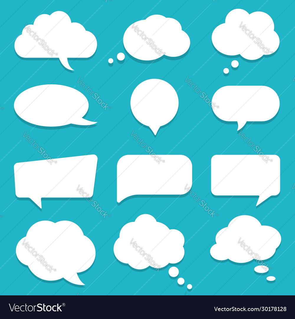 Set speech bubble textbox cloud chat