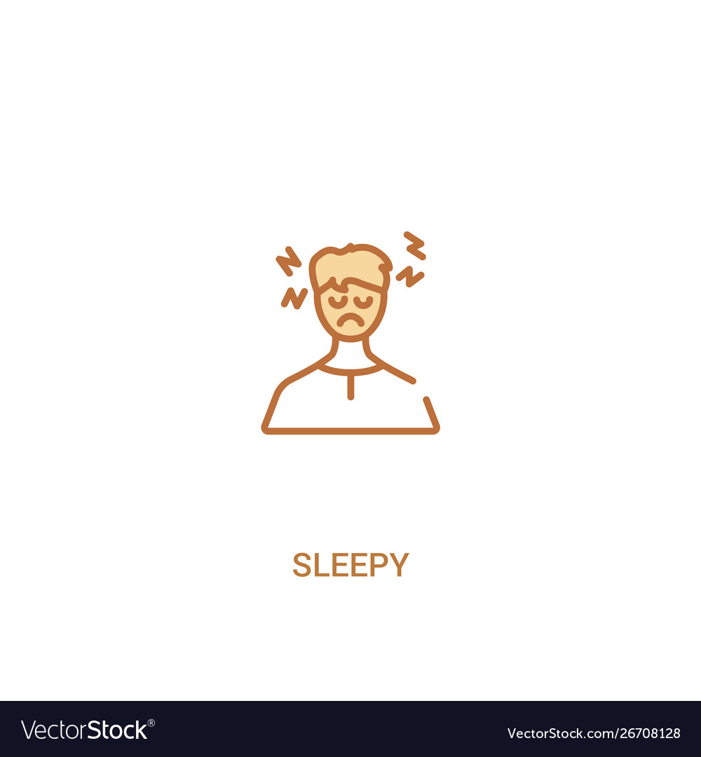 Sleepy concept 2 colored icon simple line element