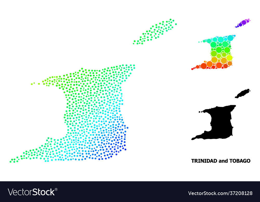 Spectral pixelated map trinidad vector image Spectral pixelated map trinidad