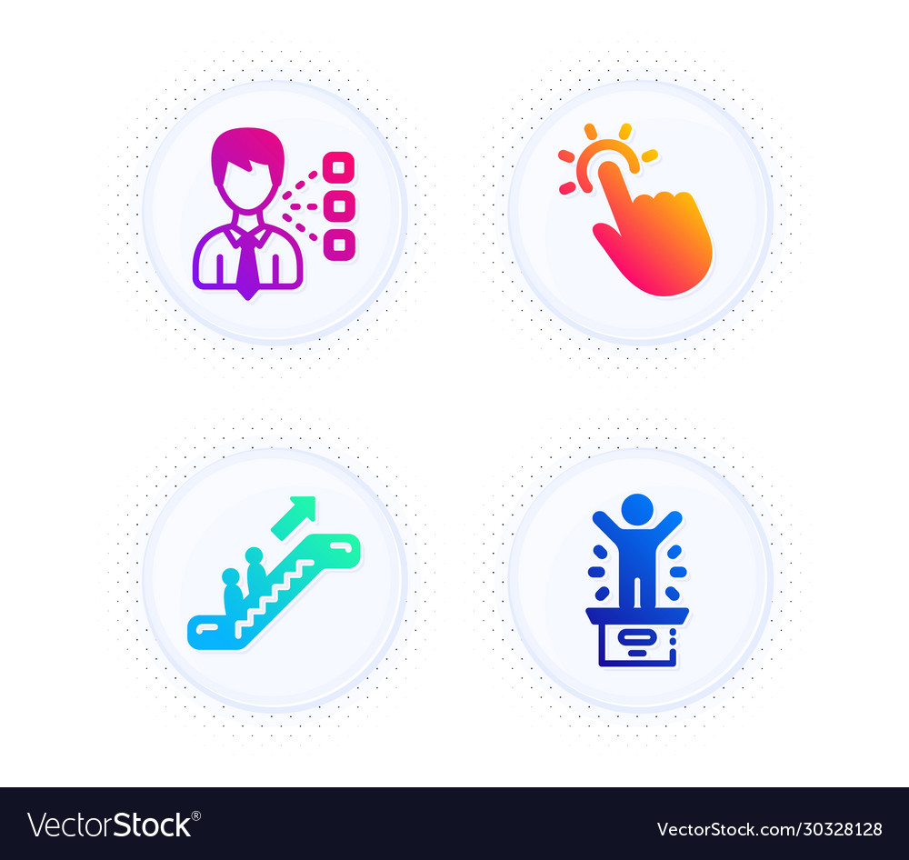 Touchpoint third party and escalator icons set vector image Touchpoint third party and escalator icons set