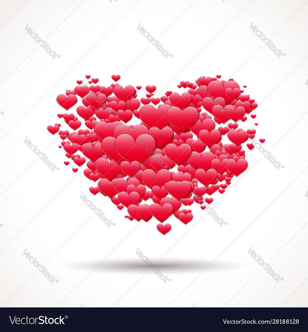 Valentine s day card with heart shape made Vector Image