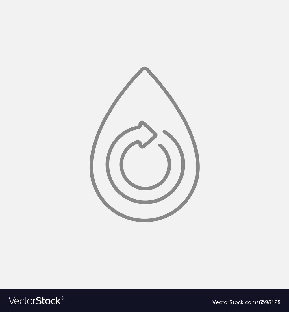 Water drop with circular arrow line icon