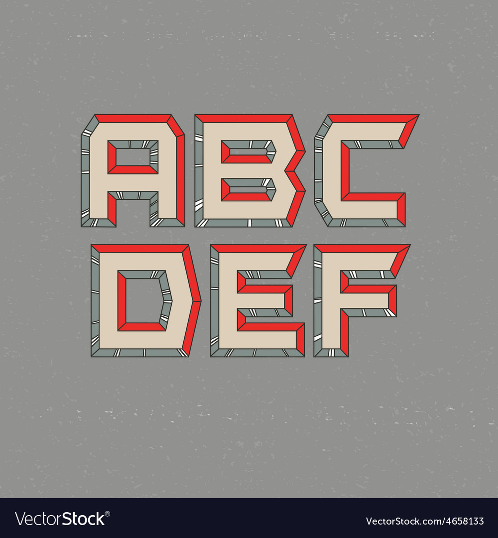 80s retro futuristic font from a to f