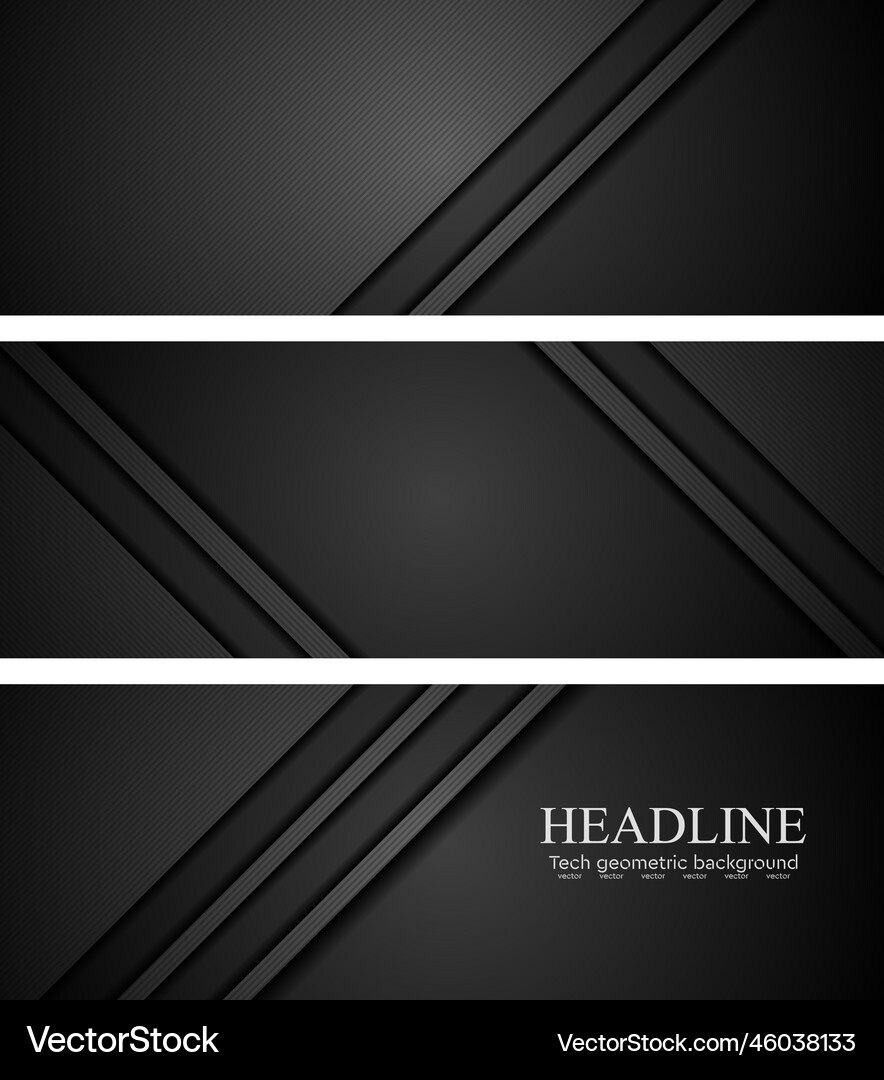 Abstract black tech concept banners Royalty Free Vector
