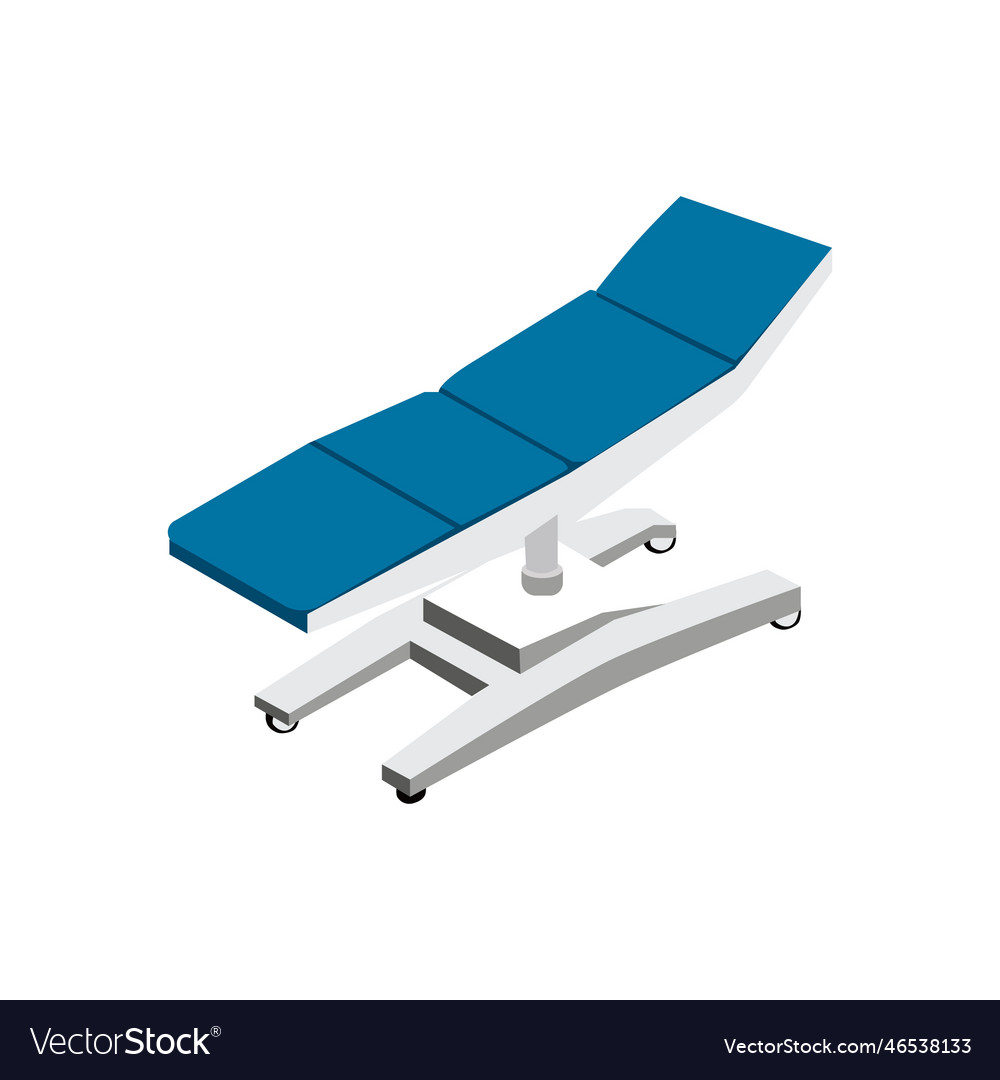 Adjustable surgery bed isometric flat icon