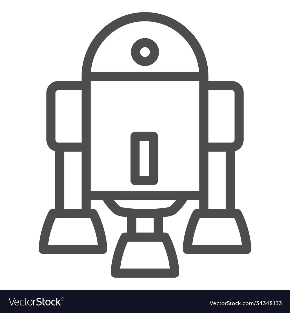 Android robot line icon robotization concept vector image Android robot line icon robotization concept
