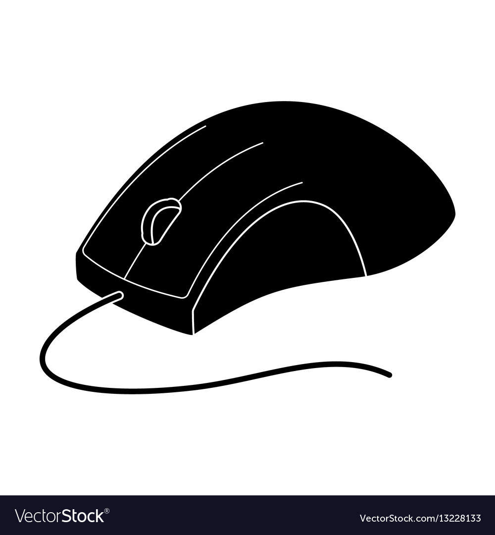 Computer mouse icon in black style isolated