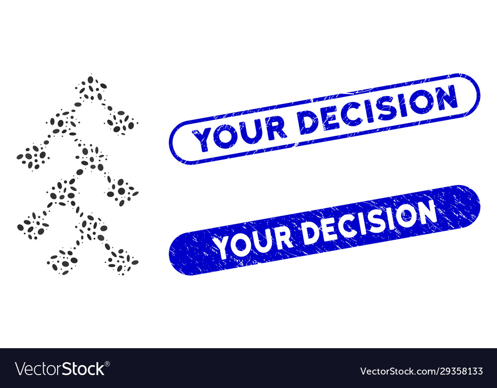 Elliptic mosaic binary tree with distress your vector image Elliptic mosaic binary tree with distress your