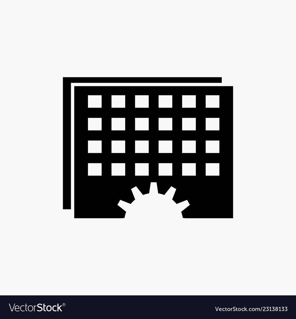 event management processing schedule timing glyph vector image